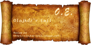 Olajkár Emil névjegykártya